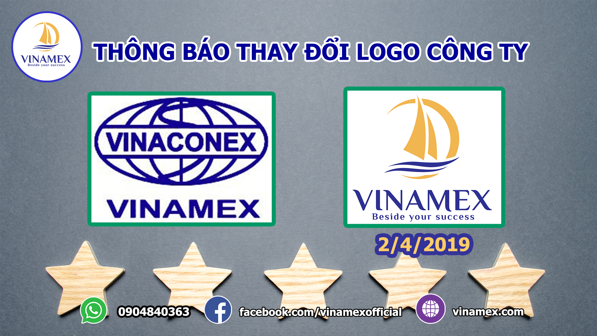 Thông báo thay đổi Logo công ty Vinamex